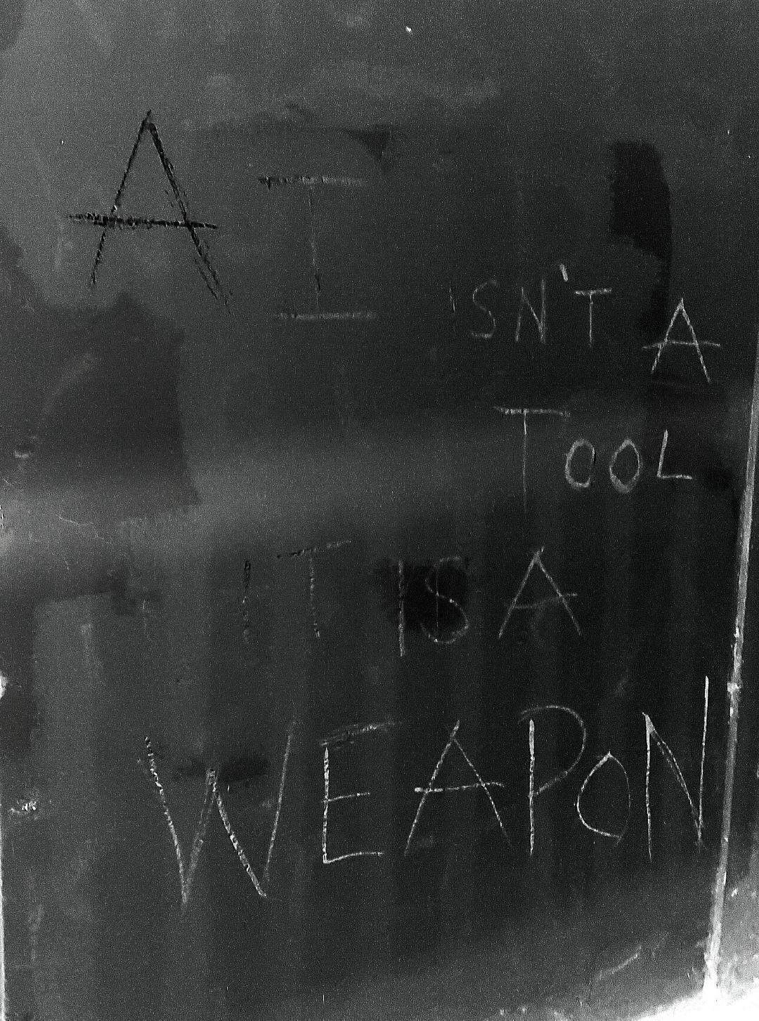 “AI isn’t a tool, it is a weapon” – Found in Liverpool via @RadicalGraffiti